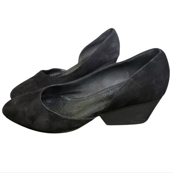 Eileen Fisher Lily Half d'Orsay Womens Black Suede Pump, 8.5 - Picture 7 of 12